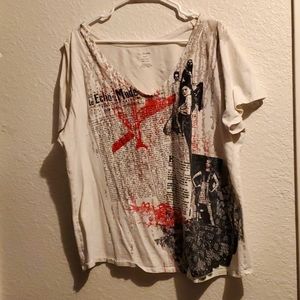 Lane bryant graphic tee with sequin decorations.